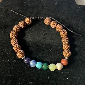 Multicolor Beaded Bracelet Adjustable Rainbow Colors